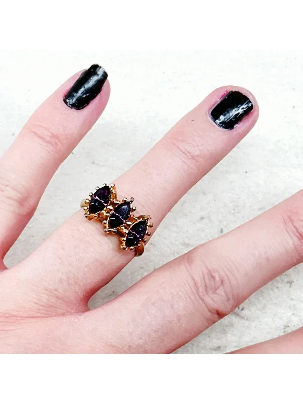 3019u. Adjustable Purple Bling Ring